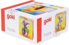 Goki Holzwürfel Puzzle 4 teilig