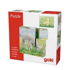 Goki Holzwürfel Puzzle 9 teilig
