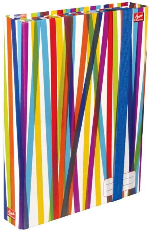 Alvarak Heftbox 4 cm dick, mit Gummiband gestreift
