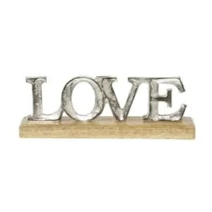 Love Schriftzug von Goldbach mit Holzsockel