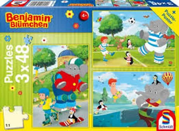 Schmidt Puzzle 3x48 Teile, Benjamin Blümchen