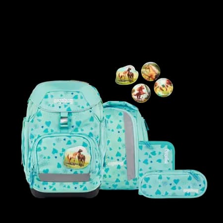 Ergobag Cubo Schulranzen-Set Flower Reitbärtraum