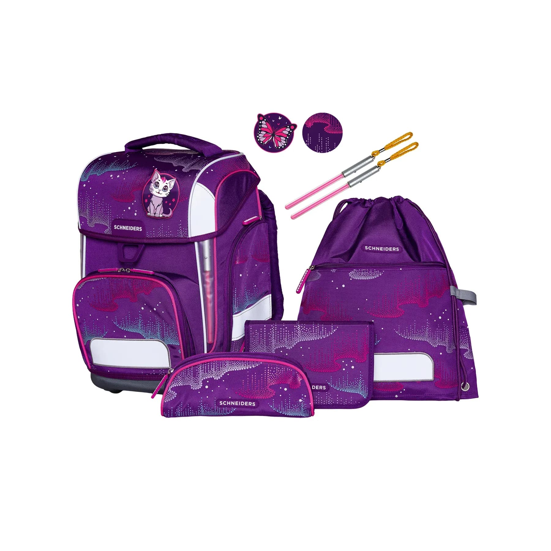 Schneiders Schultaschenset Wavy Dots violet
